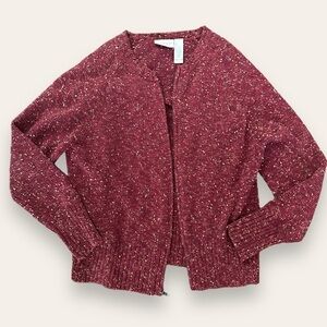 Liz Claiborne full zip red sweater
